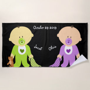 Serviette De Plage Twins Keepsaké Personnalisé