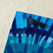 Serviette de plage Tye-Dye-Blue (En situation)