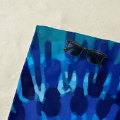 Serviette de plage Tye-Dye-Blue (En situation)