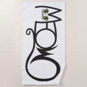 Serviette De Plage Typographie de chat Miaou (Devant)