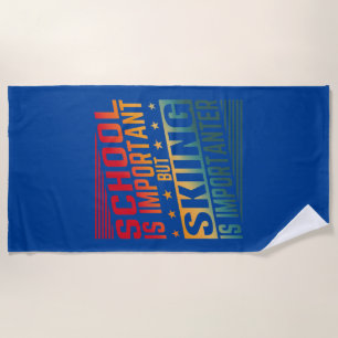 Serviette De Plage Typographie de citations de ski drôles
