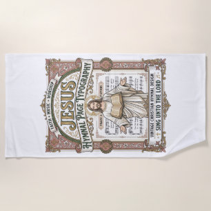 Serviette De Plage Typographie de la page de l'hymne de Jésus Page de