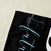 Serviette De Plage Typographie Future Mme Nom de jeune fille Bleu (En situation)