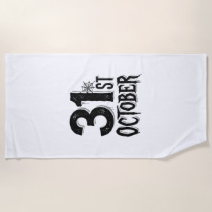 Serviette De Plage Typographie Halloween Vintage 31 octobre Design_1