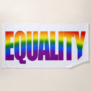 Serviette De Plage Typographie LGBTQ d'arc-en-ciel du gay pride LGBT