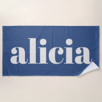 Typographie Moderne Nom Personnalisé Bleu Été