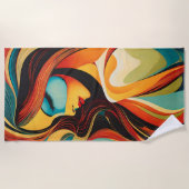 Serviette De Plage Un beau portrait abstrait (Devant)