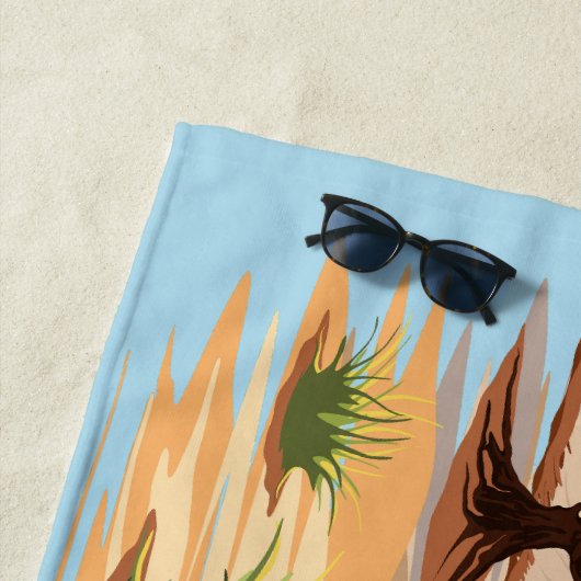 Serviette De Plage Un bébé éléphant qui sonne heureux dans la savane  (En situation)