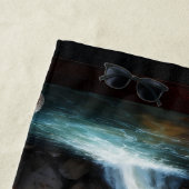 Serviette De Plage Un Cabine dans Bois d'automne AI Concept Art par X (En situation)