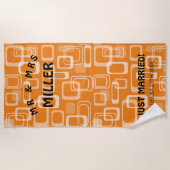 Serviette De Plage Un cadeau mariage de style rétro des années 60 Vin (Devant)