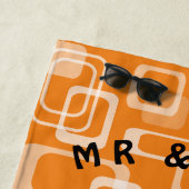 Serviette De Plage Un cadeau mariage de style rétro des années 60 Vin (En situation)