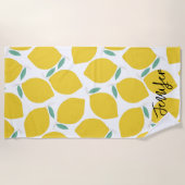 Serviette De Plage Un Cadeau Personnalisé À Motif Citron (Devant)