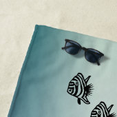 Serviette De Plage Un cheval de mer dans le vert (En situation)