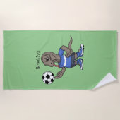 Serviette De Plage Un dragon de Komodo amusant qui joue au dessin ani (Devant)