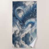 Serviette De Plage Un dragon superbe entouré de nuages (Devant)