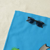 Serviette De Plage Un joli éléphant drôle avec un oiseau sur le tronc (En situation)