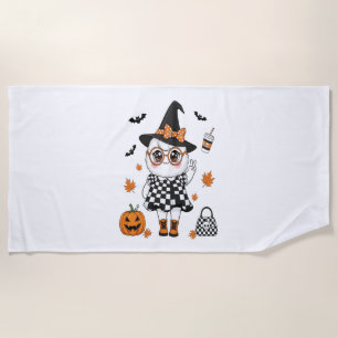 Serviette De Plage Un joli fantôme d'Halloween
