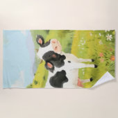 Serviette De Plage Un jour de sortie pour la vache (Devant)