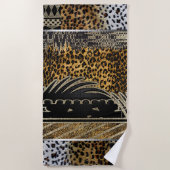 Serviette De Plage Un léopard africain en mouvement (Devant)