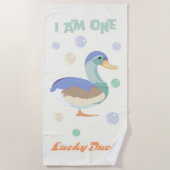 Serviette De Plage Un Lucky Canard & Bubbles jaune doux (Devant)