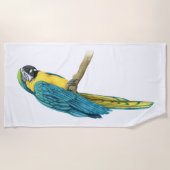 Serviette De Plage Un Macaw Turquoise (Devant)