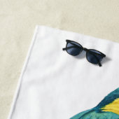 Serviette De Plage Un Macaw Turquoise (En situation)