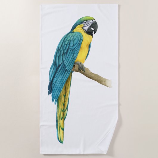 Serviette De Plage Un Macaw Turquoise (Devant)