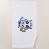 Serviette De Plage Un mignon fantôme d'Halloween en uniforme d'infirm (Devant)