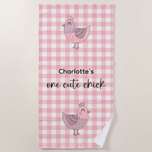 Serviette De Plage Un mignon poussin (Devant)
