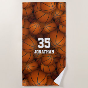 Serviette De Plage un tas de basket garçons filles motif sportif