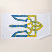 Serviette De Plage Un trident ukrainien texturé drapeau d'Ukraine cou (Devant)