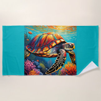 Serviette De Plage Une belle tortue