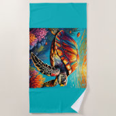Serviette De Plage Une belle tortue (Devant)