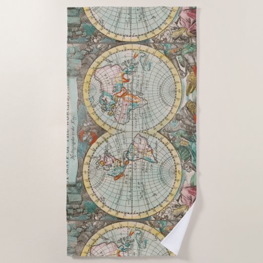 Serviette De Plage Une carte du monde (Devant)