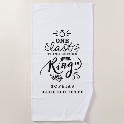 SERVIETTE DE PLAGE UNE DERNIÈRE CHOSE AVANT L'ANNEAU (Devant)
