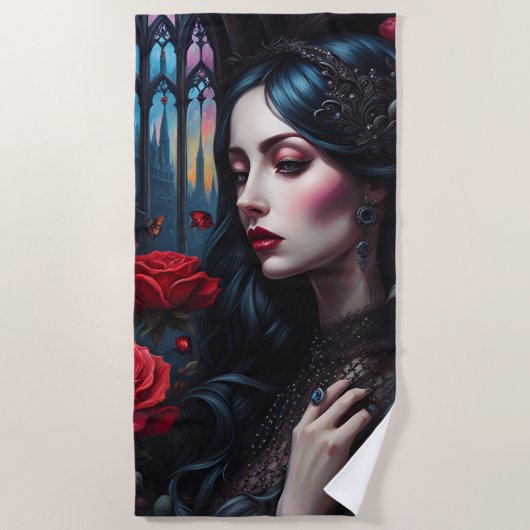 Serviette De Plage Une gothique pensive (Devant)
