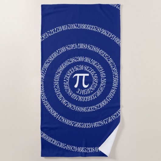Serviette De Plage Une spirale de Pi Graphic sur une (Devant)