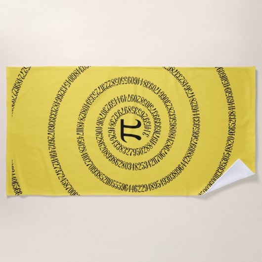 Serviette De Plage Une spirale de Pi Graphic sur une (Devant)