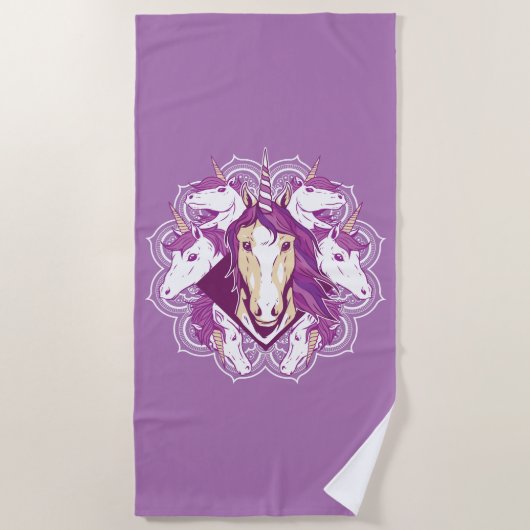 Serviette De Plage Unicorn Mandala (Devant)