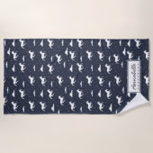 Serviette De Plage Unicorn Midnight Blue Sky Motif personnalisé (Devant)