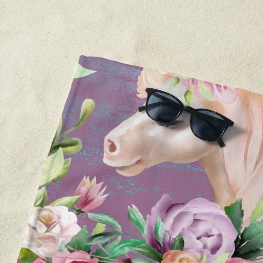 Serviette de plage Unicorn | Modèle floral (En situation)