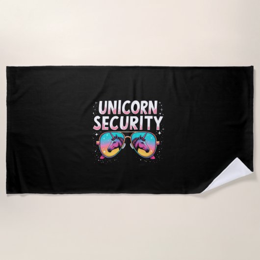 Serviette De Plage Unicorn Security Long Sleeve T-Shirt (Devant)