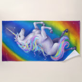 Serviette De Plage Unicorn with Rainbow (Devant)