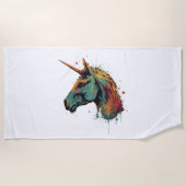 Serviette De Plage Unicorne Abstraite (Devant)
