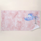 Serviette De Plage Unicorne rose Abstrait pourpre (Devant)