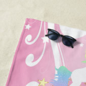 Serviette De Plage Unicorne rose arc-en-ciel (En situation)