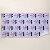 Serviette De Plage Unicorne rose en Motif lunettes de soleil (Devant)