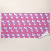 Serviette De Plage Unicorne rose violet (Devant)