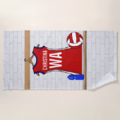 Serviette De Plage Uniforme Personnalisable Netball (Devant)