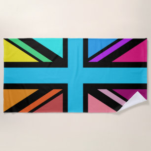 Serviette De Plage Union Jack/Drapeau Multicolore+Noir